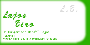 lajos biro business card